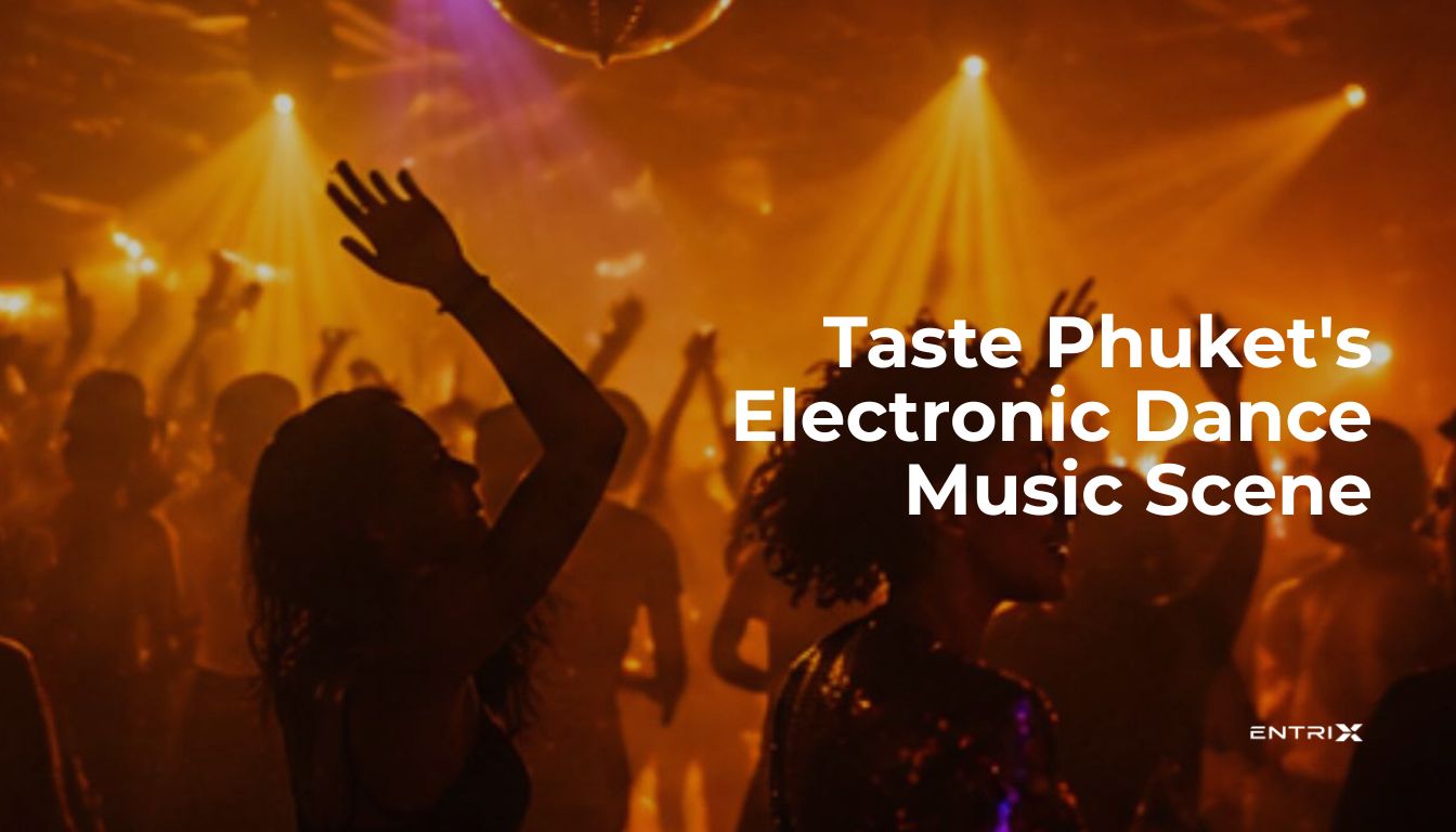 Phuket electronic dance music nightlife — beach club at sunset